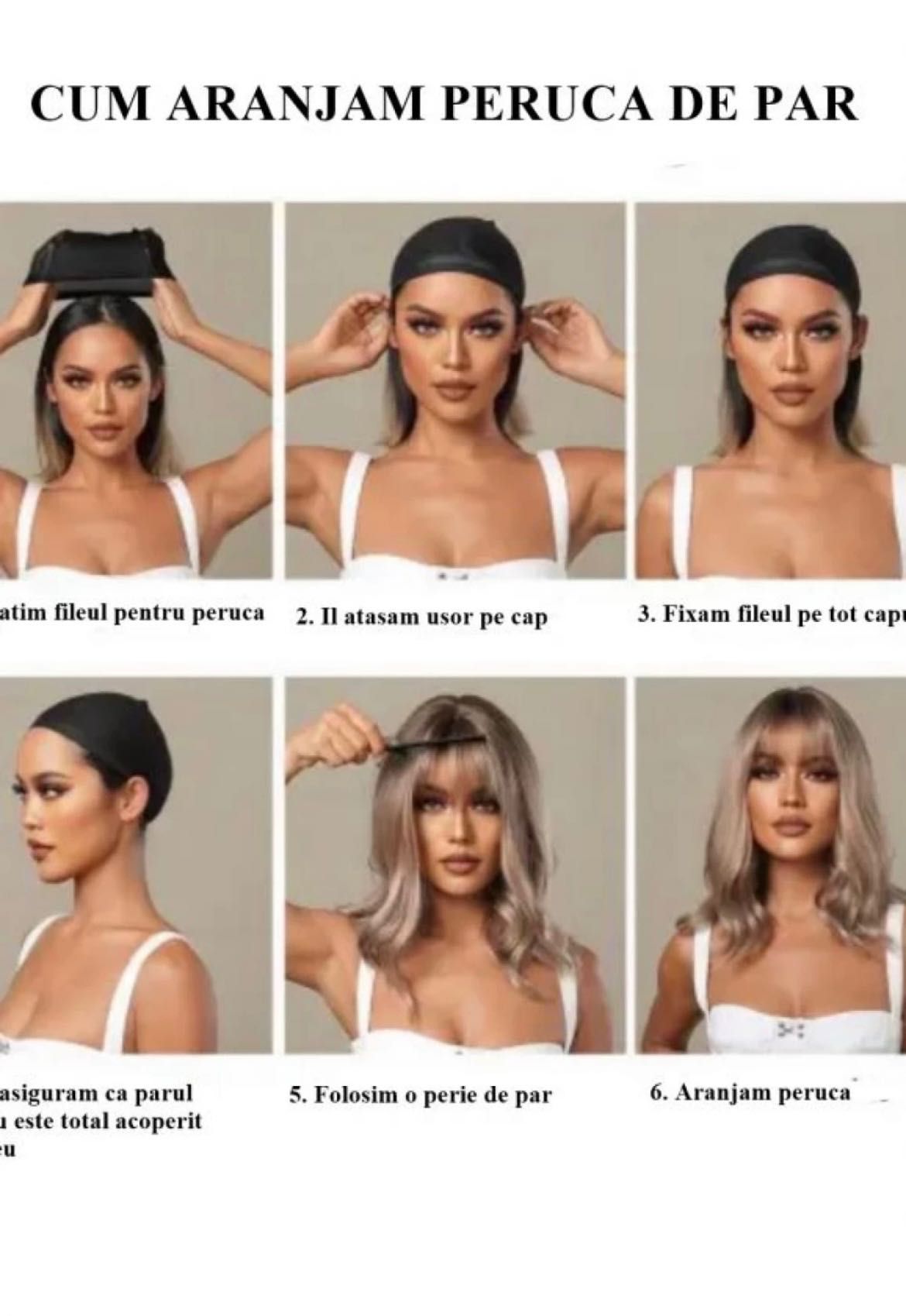 Perucă naturală brunetă