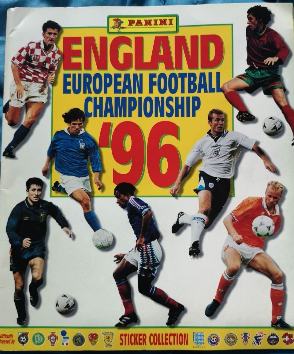 Panini set nelipit complet și Album gol Anglia 96 England 1996 euro