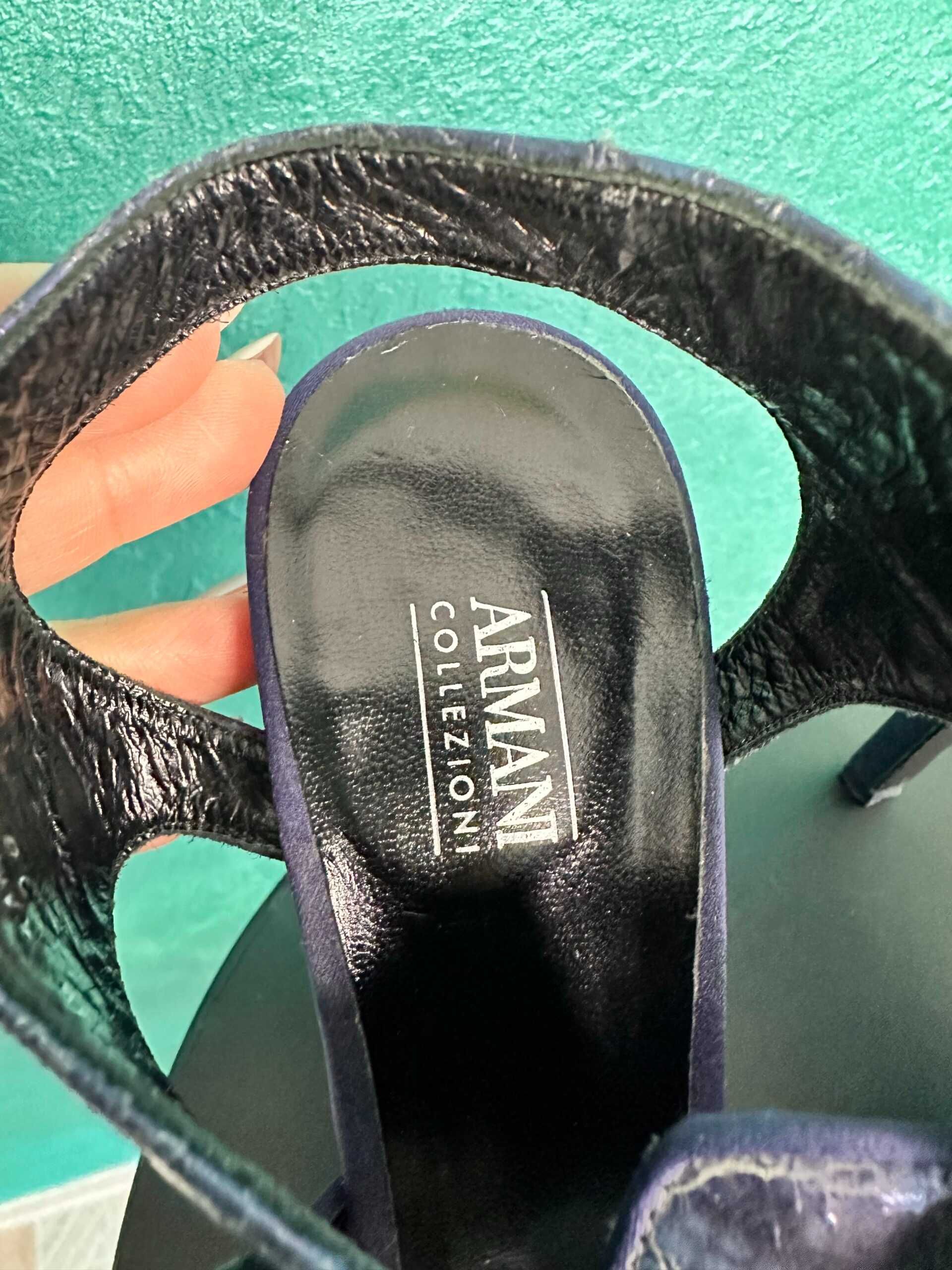 Sandale ARMANI Collection, mărimea 38, piele de piton albastră