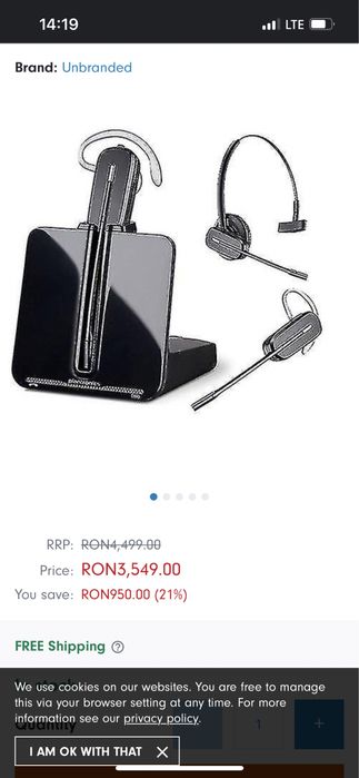 Casca bluetooth Plantronics C054A ,nou !!!