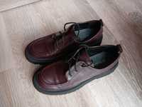 Червени обувки 39-40 номер, пролетно-есенни, тъмно червени еко/ест. ко