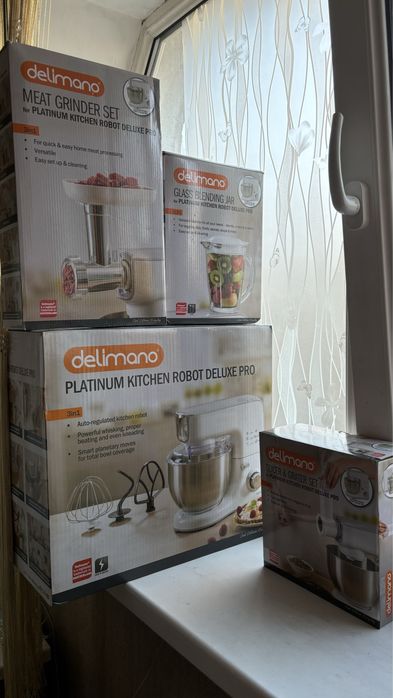 Кухонный комбайн DELIMANO platinum kitchen robot deluxe PRO 6в1 новый