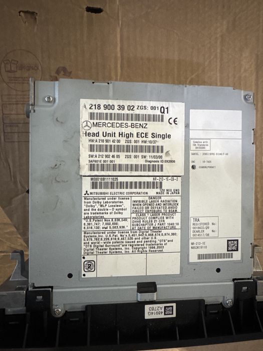 Cd Player/Radio Cd Mercedes Cls W218 A2189003902