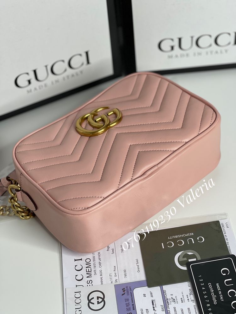 Geanta Gucci Marmont Roz (cu fermoar)