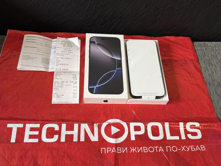 ЧИСТО НОВ 256GB iPhone 16 Pro Max Yettel Гаранция 2028г. Black