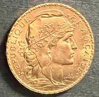 Moneda aur Marianne cocosel Franta 1910 impecabil!