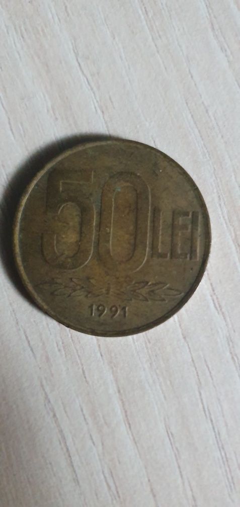 Moneda rară de 50 de lei Alexandru I . Cuza din 1991