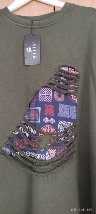 Трикотажное этноплатье в пол