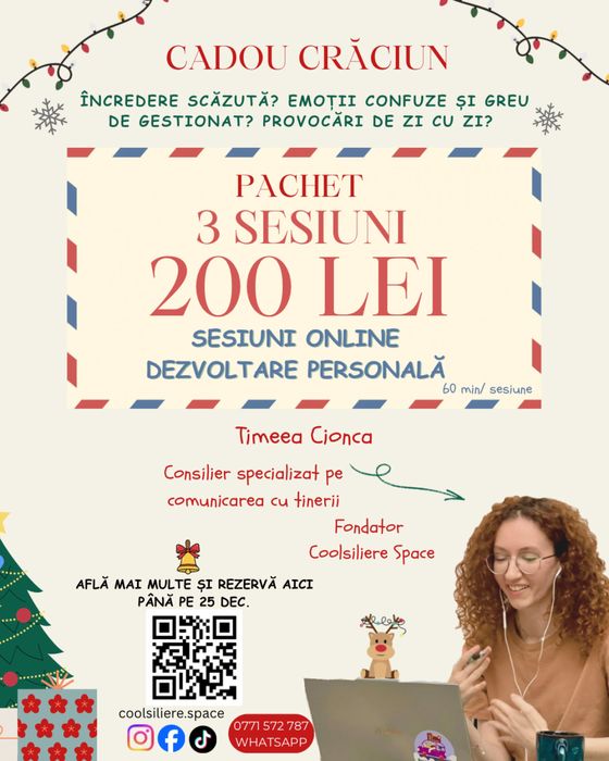 Consiliere Dezvoltare Personală ONLINE | Pachet Special de CRĂCIUN