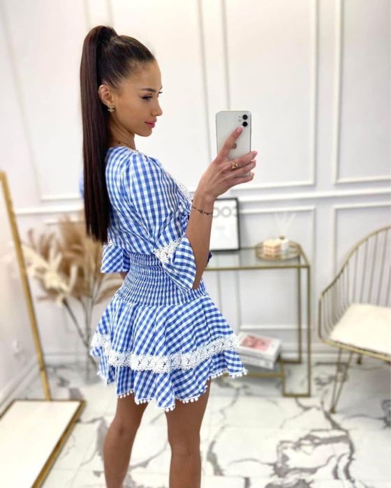 Дамска синя рокля