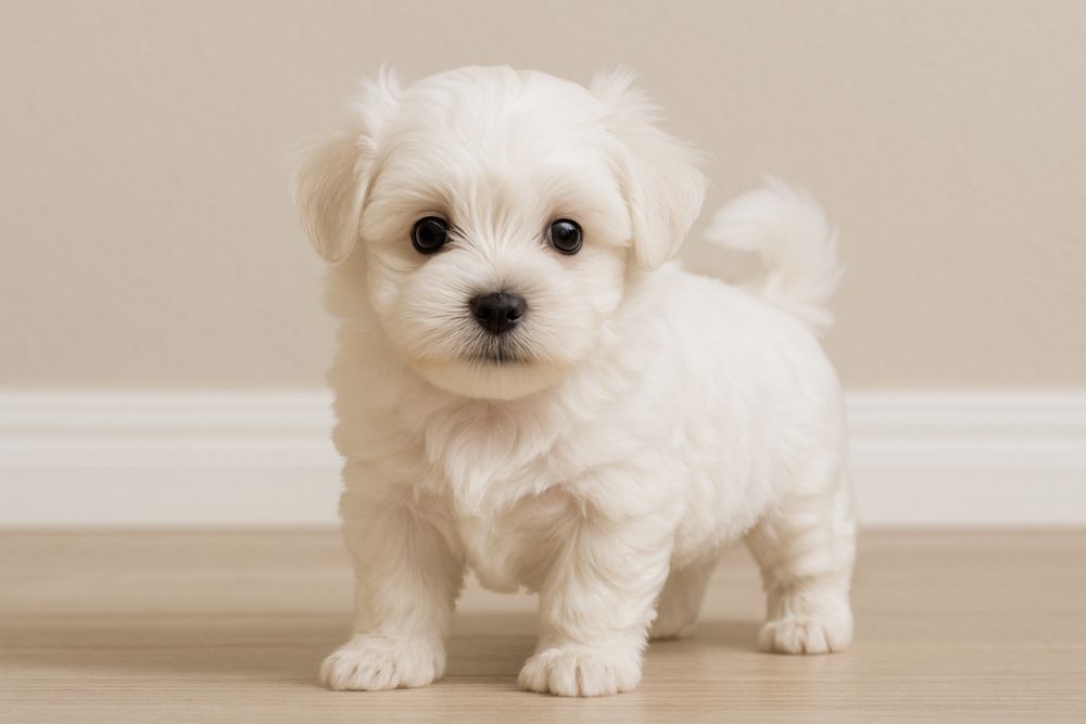 Bichon Maltez Mini Alb Simplu