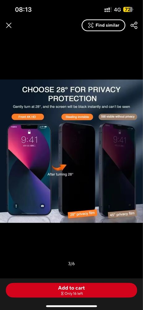 Folie securitate privacy Iphone 13