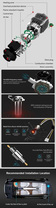 Incalzitor pe motorina Webasto Sirocou Fdik 5 KW 12v & 24v & Bluetooth