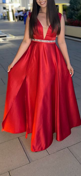 Rochie lungă de nuntă, roșie