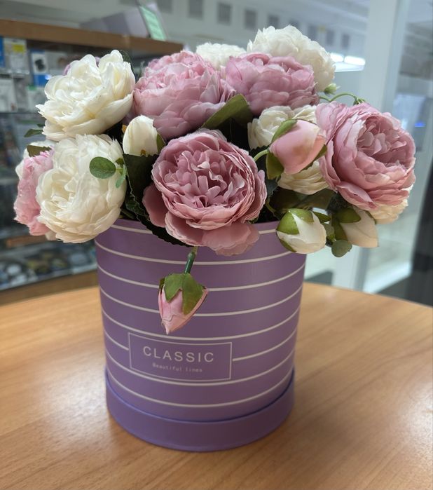 Искуственные цветы, пионы, в букете 5 штук