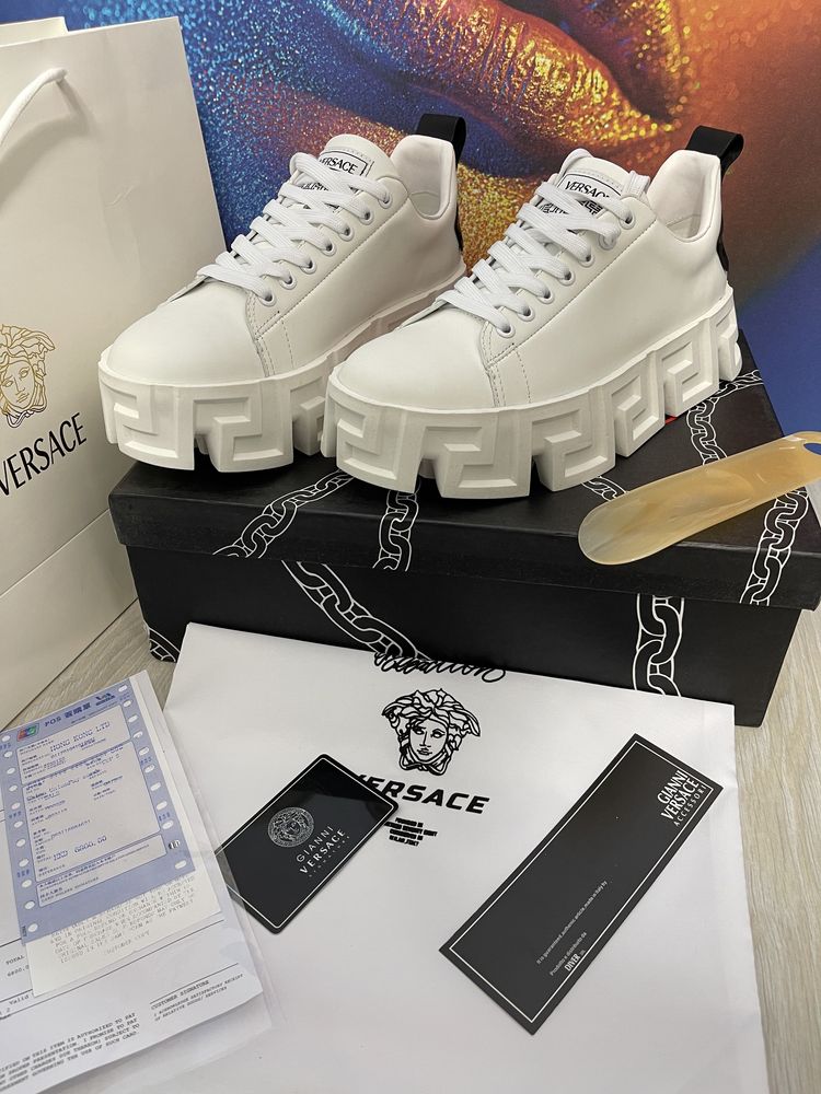 Adidasi Versace Greca piele naturala 100% Premium Full Box