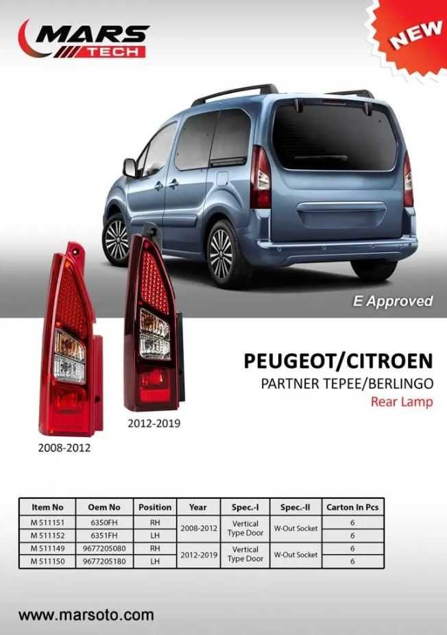 Stop Spate Peugeot Partner Citroen Berlingo 2008-12 | Livrare gratuita