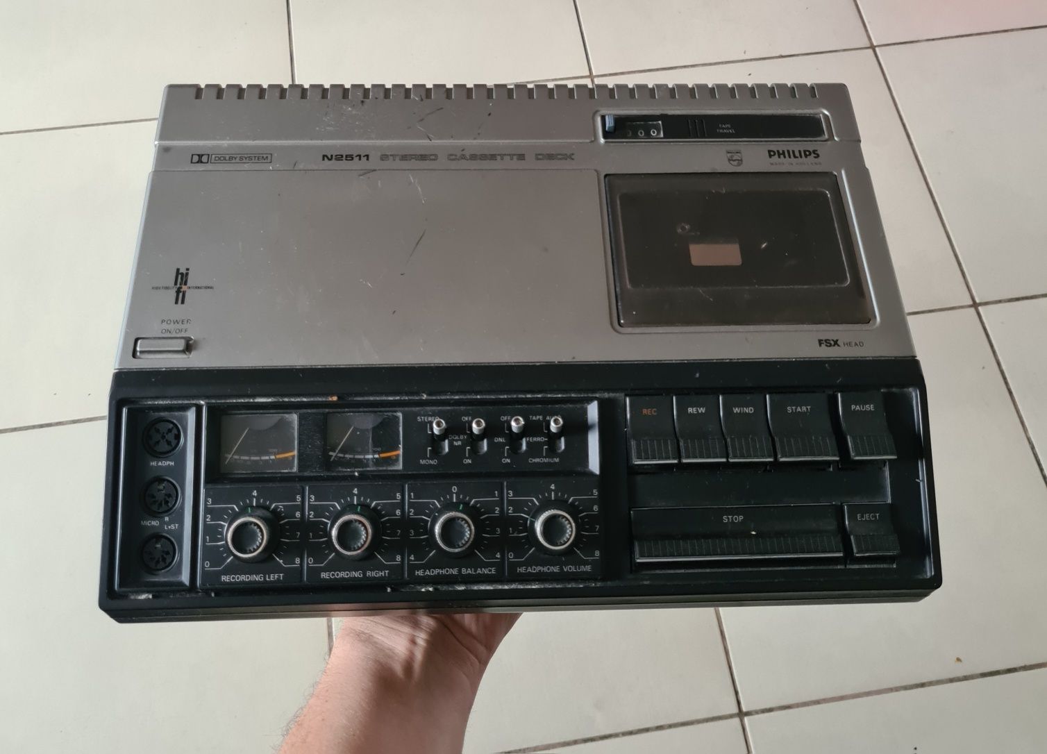 Philips N2511 Stereo Cassette Deck Casetofon Vechi