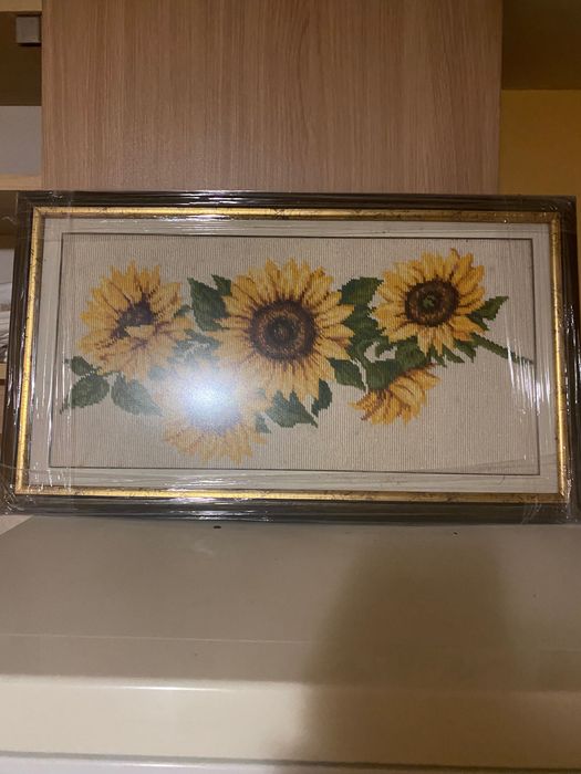 Ръчно шита картина Слънчогледи! Уникат