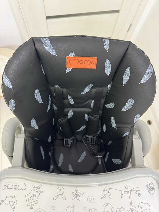 Scaun de masa Momi Copii Luxuria Piele Ecologica Black
