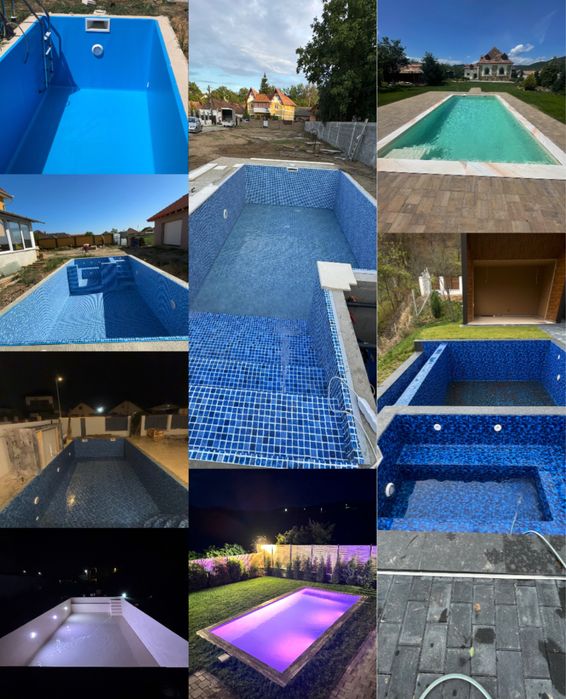 Constructii piscine din cofrage de polisitiren placate cu liner