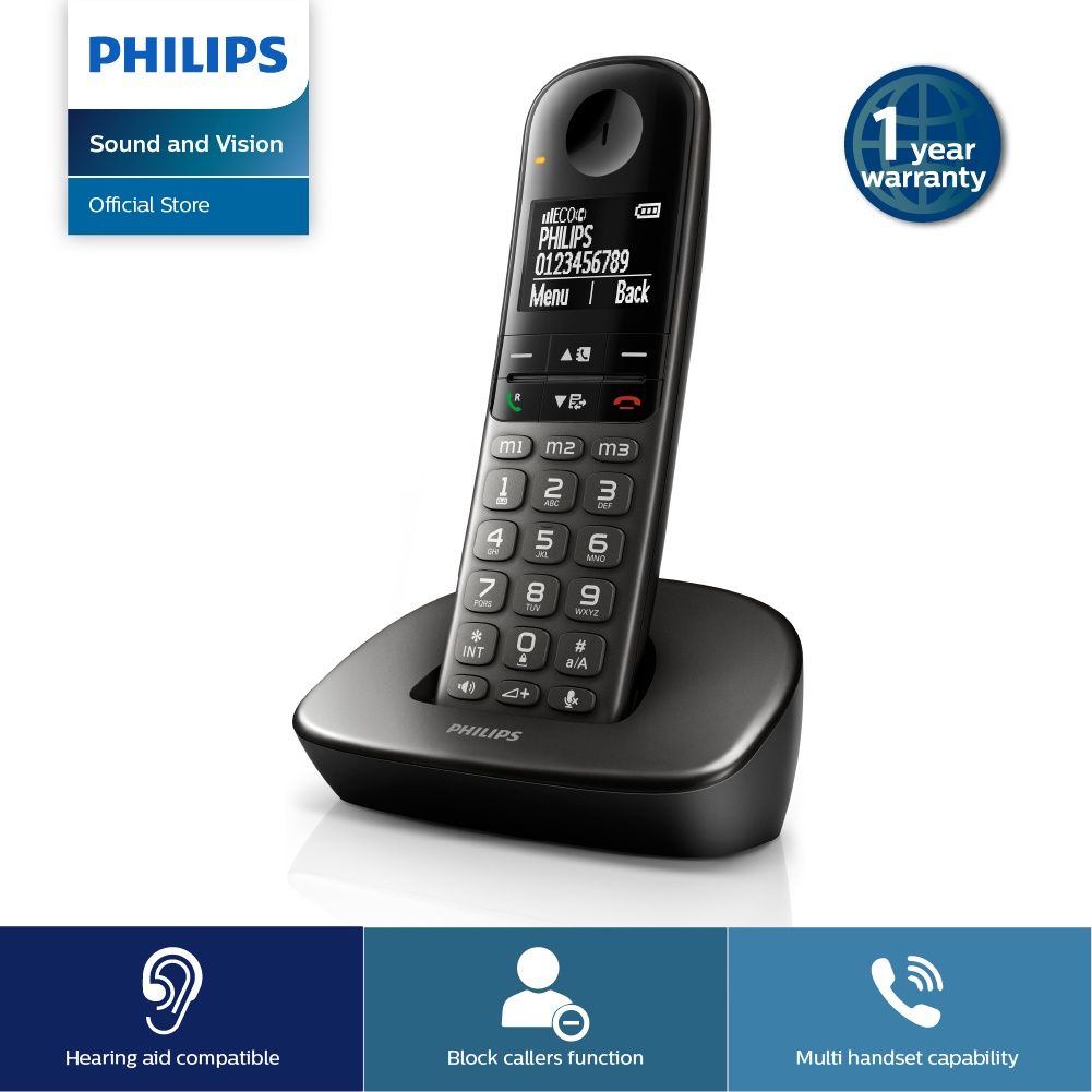 Радиотелефон Philips XL490 с большими клавиатуры мембранной кнопкой