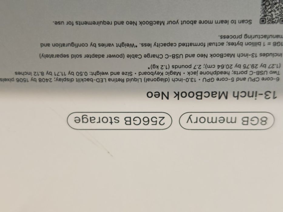 Нов Macbook Neo 8 13"8 GB RAM 256 GB Гаранция — миниатюра 6