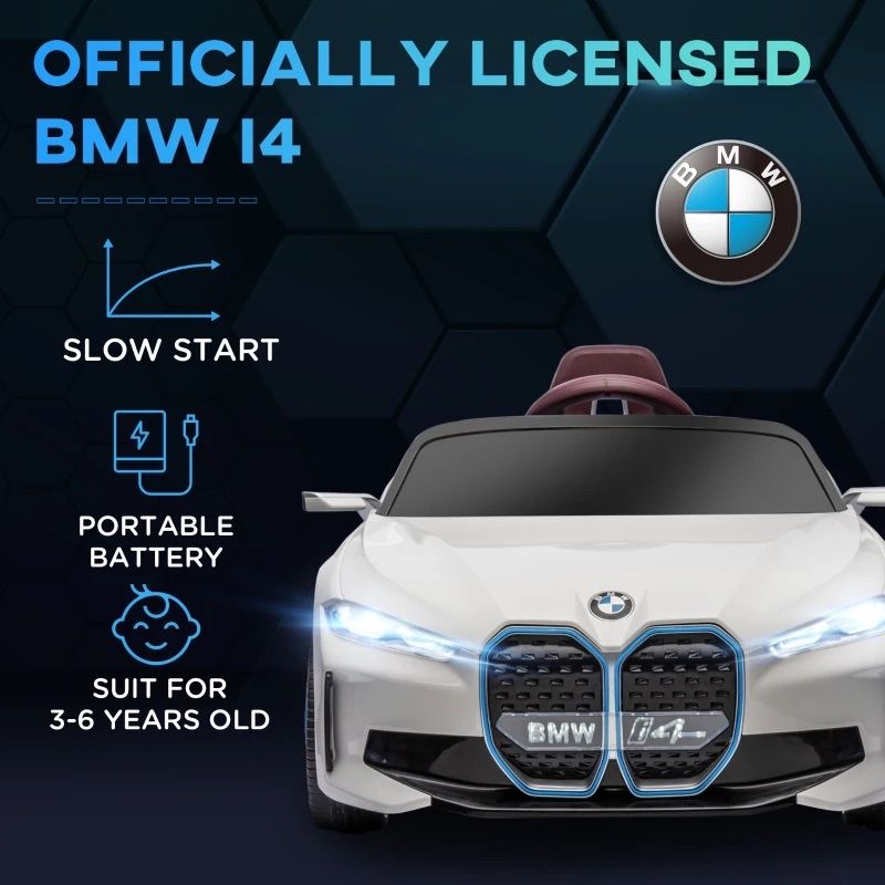 BMW i4 cu licenta si baterie reincarcabila ,masinuta pentru copii