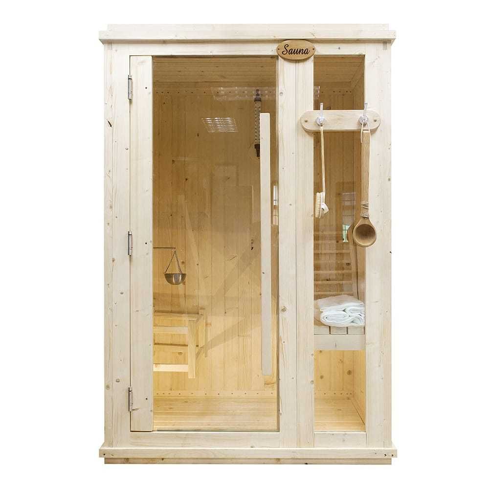 Saună tradițională de interior pentru o persoană, tei termotratat