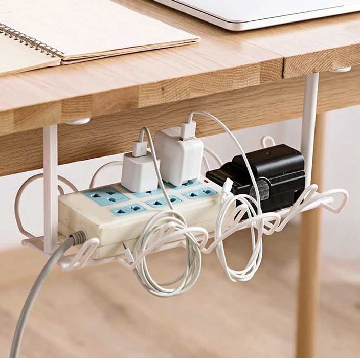 Vand organizator cabluri din plastic de montat sub birou