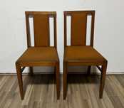 Set 2 Scaune Vintage cu cadru din lemn; Scaun cu sezut tapitat