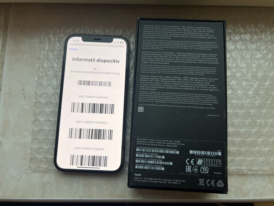 Iphone 12 pro, 256GB, la cutie! Stare foarte buna!