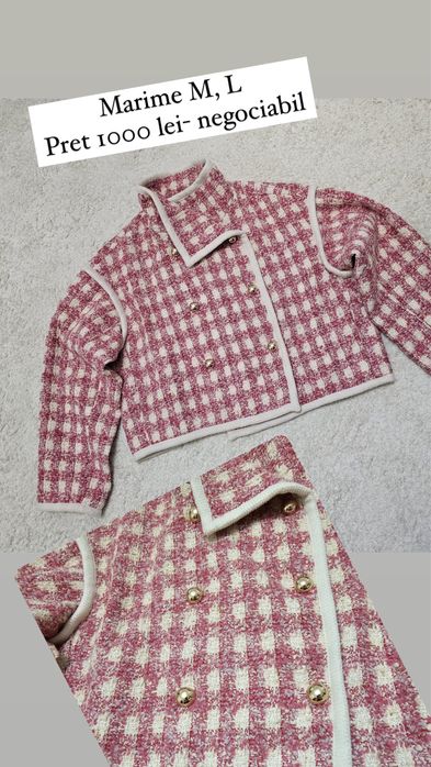 Palton geaca Chanel -bumbac gros, marime L/M oversize/video