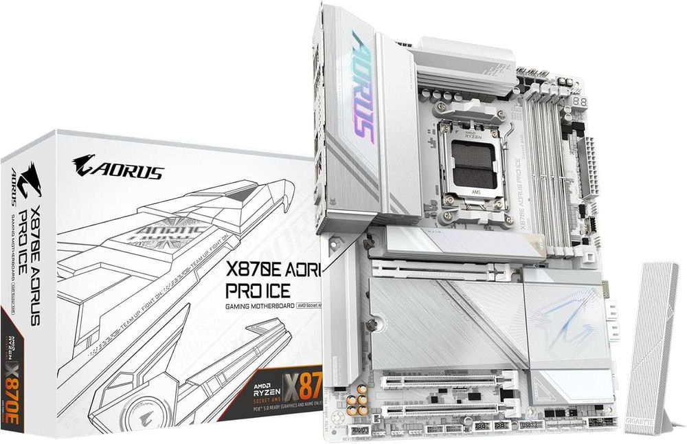 Gigabyte X870E AORUS PRO ICE + Ryzen 7 7800X3D 96MB/120W/AM5