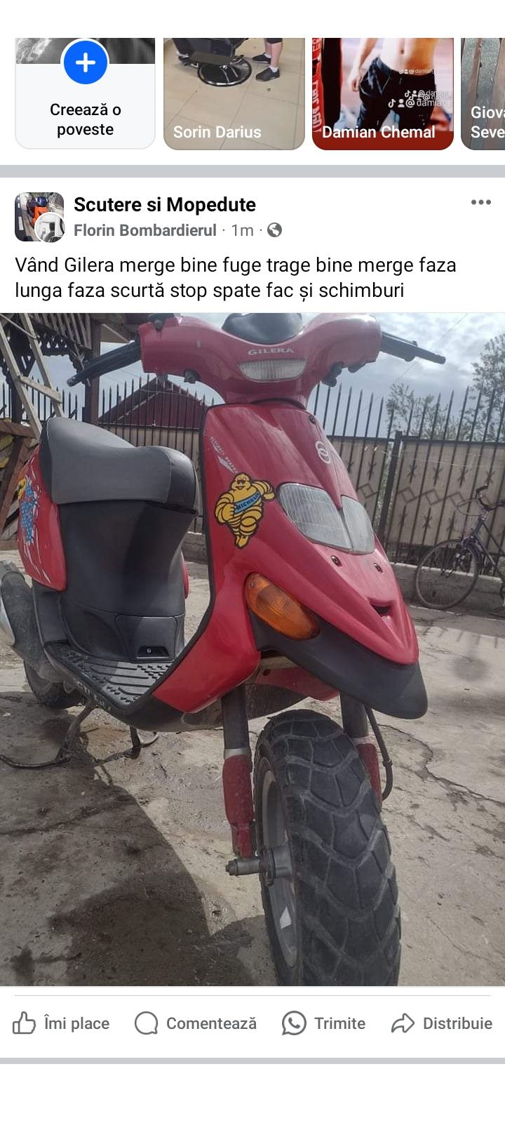 Vând gilera preț 12 milioane