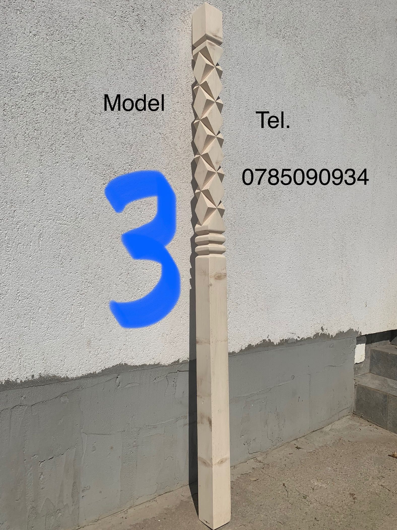 Stalpi sculptati lucrați manual, balustradă terasă foisor