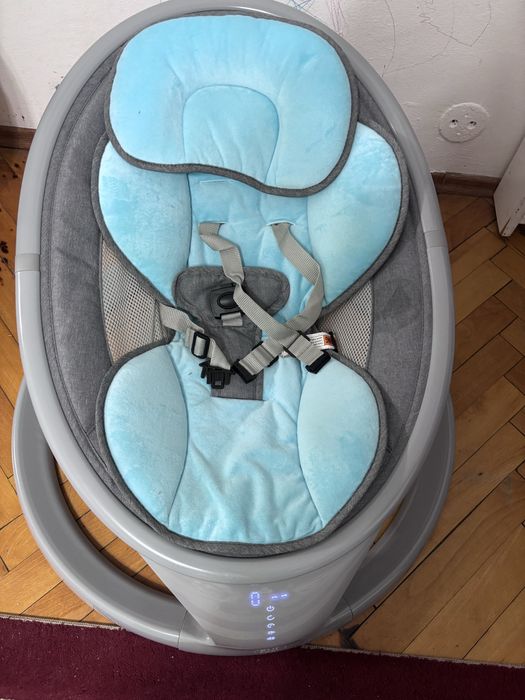 Leagan electric portabil BUF BOOF W5BLUE, 0 luni+, bleu-gri