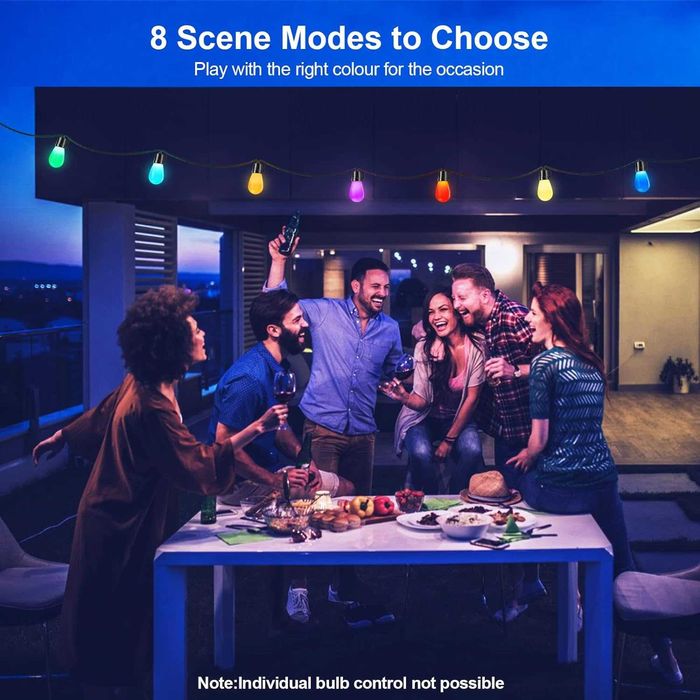 Интелигентни Smart RGB външни светлини ASAHOM, 15 m водоустойчиви