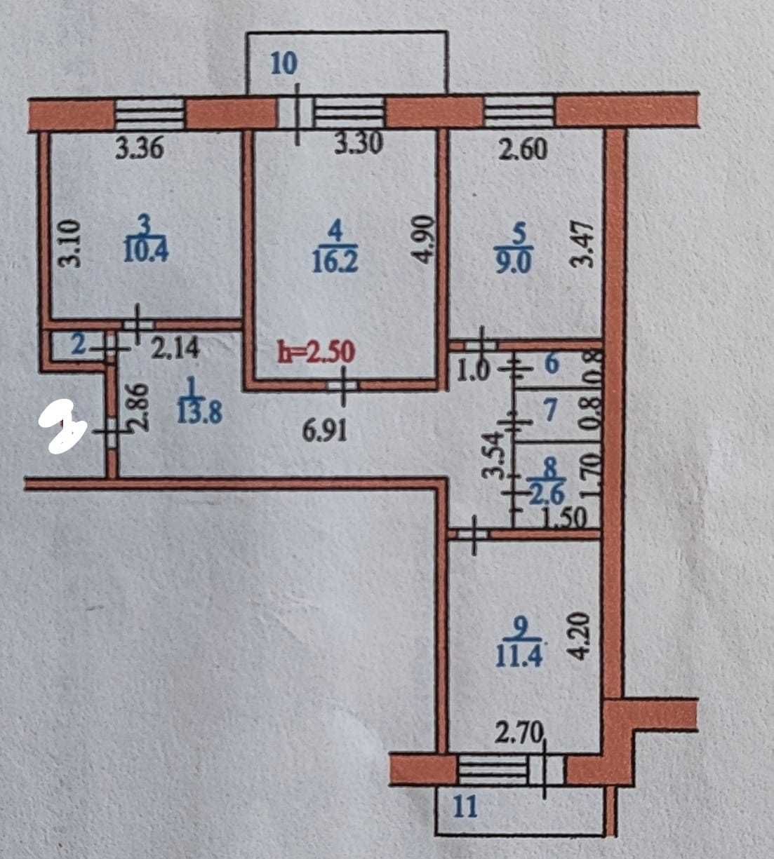 3 комнатная квартира Береке