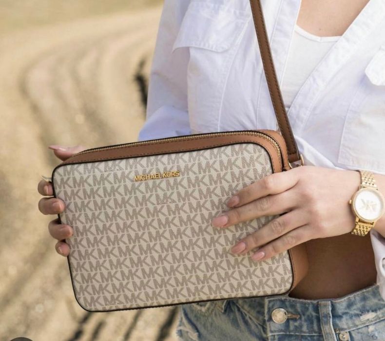 Дамска чанта Michael Kors Jet black Vanilla