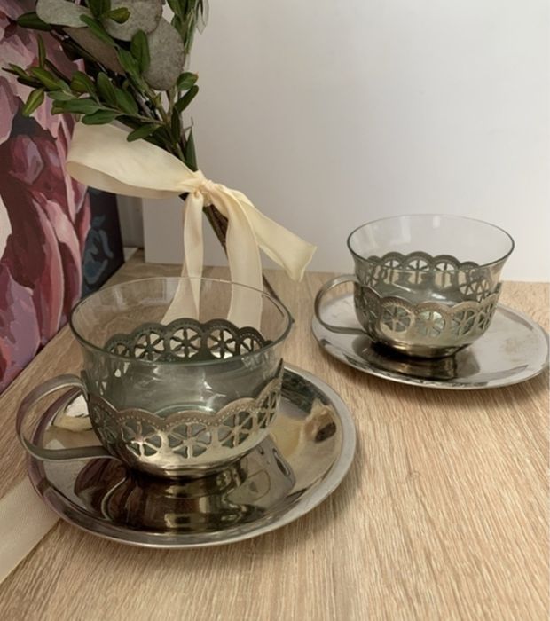 Посребрени руски чаши