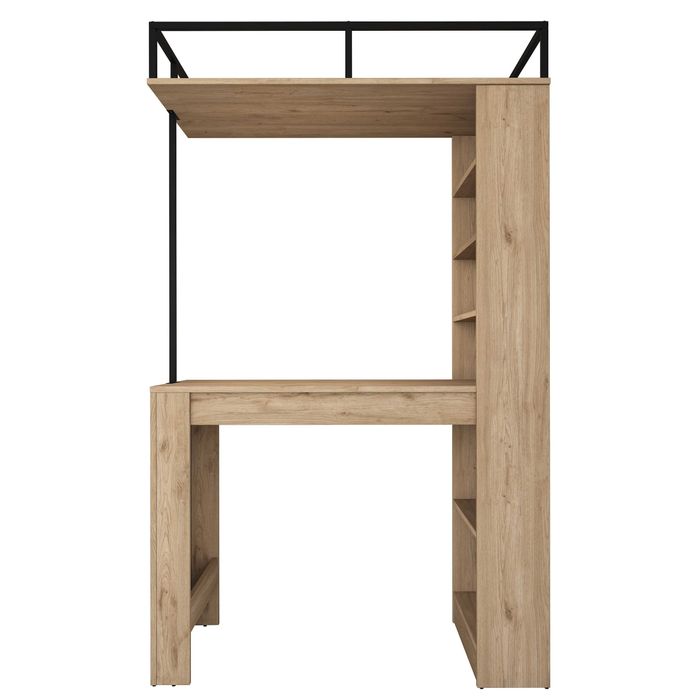 Бар маса Puzzle-home 3173, ПДЧ и метал, Цвят орех, - ПРОМО