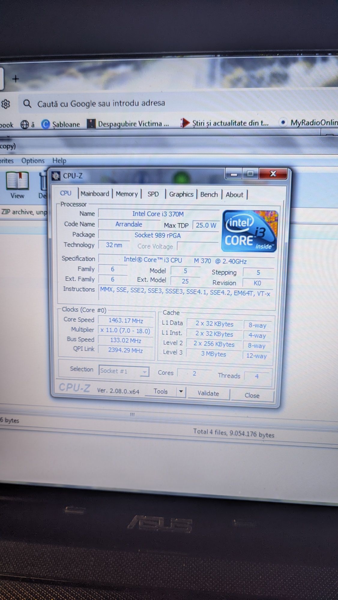 Procesor Intel i3 370M PGA988A