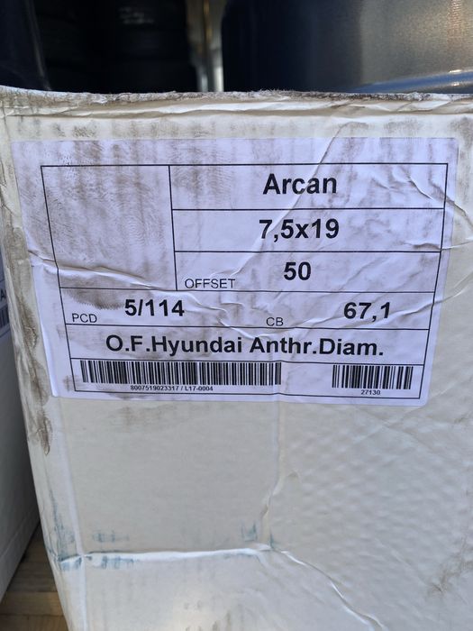 19 цола 5 х 114.3 мм Хюндай , Киа , Мазда , Тойота , Kia , Hyundai