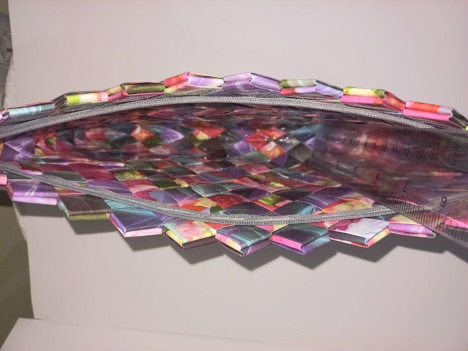 Geantă tip plic lucrat manual, 30/18 cm, unicat