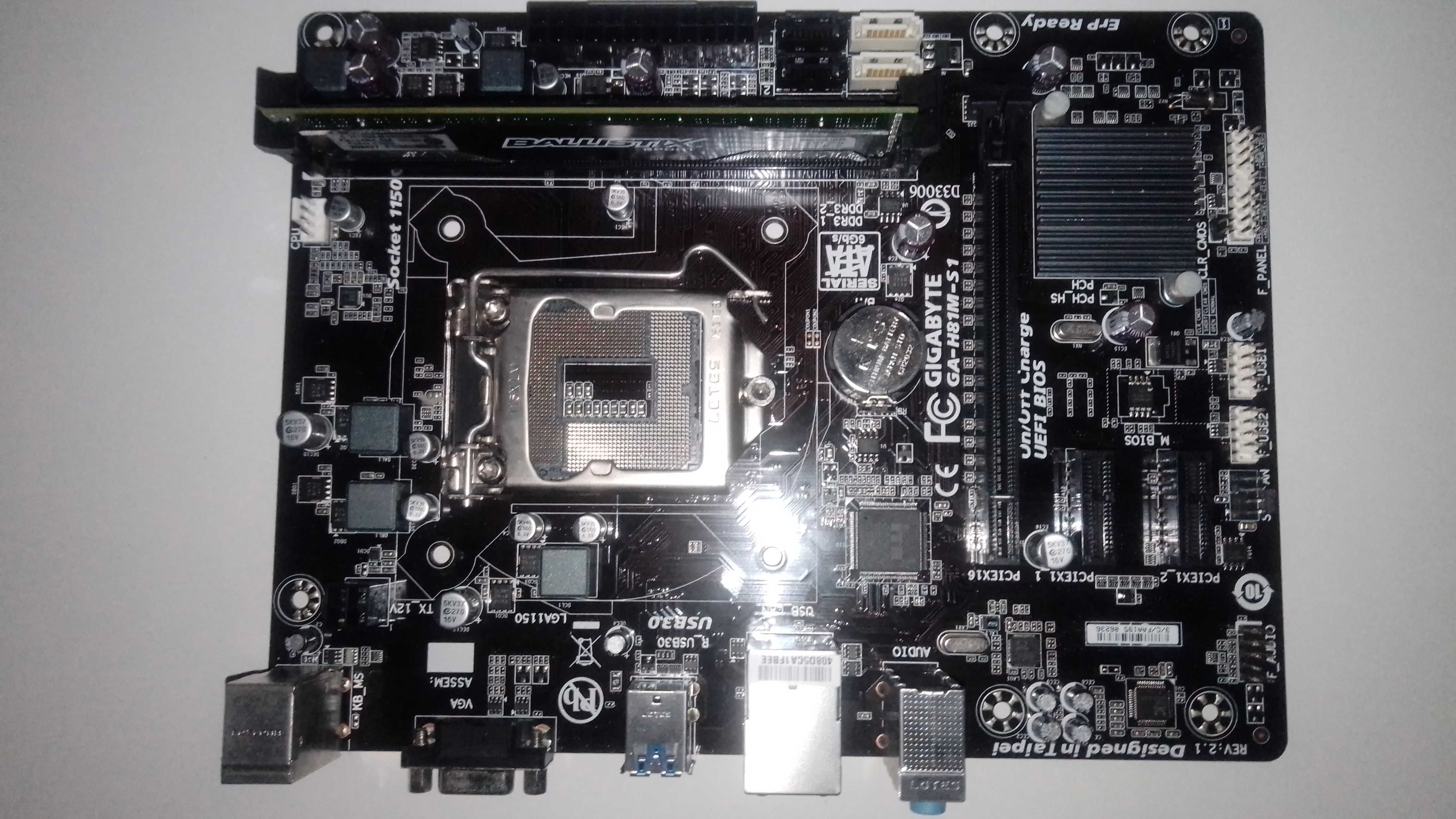 Placa de baza Gigabyte GA-H81M-S1   +  1 memorie de 8GB DDR3