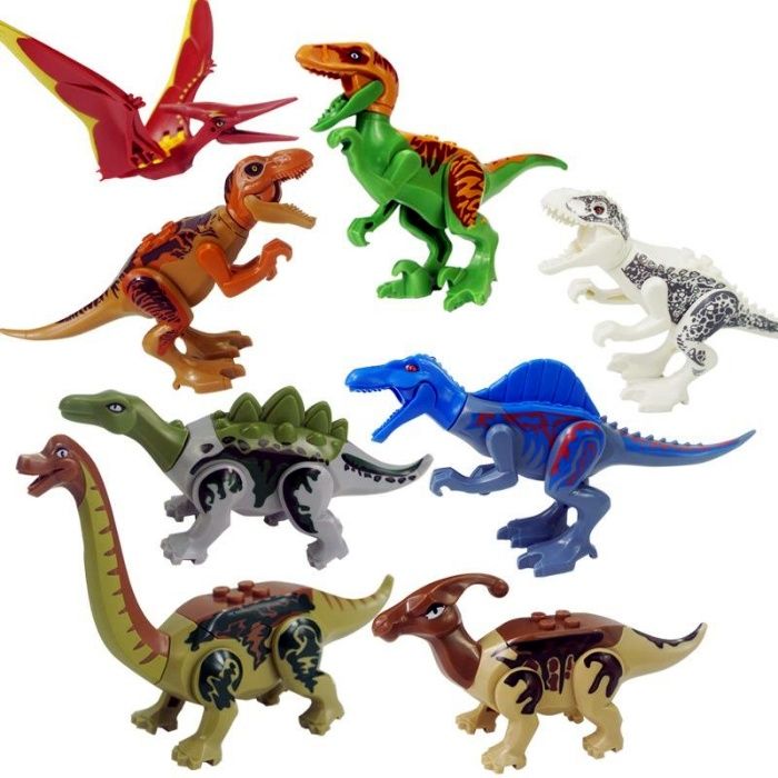 Set 8 Figurine noi Dinozauri tip Lego Jurassic World cu Brahiosaurus
