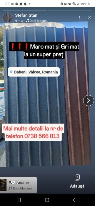 Vând tabla cutata valcea transport gratuit în toată tara preț neg