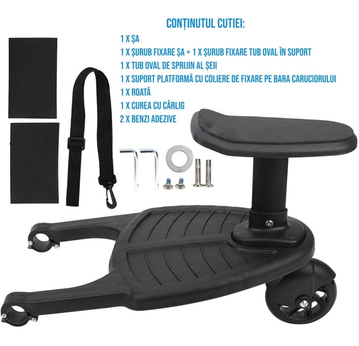Adaptor carucior al doilea copil 3-7 ani, remorca carucior, platforma