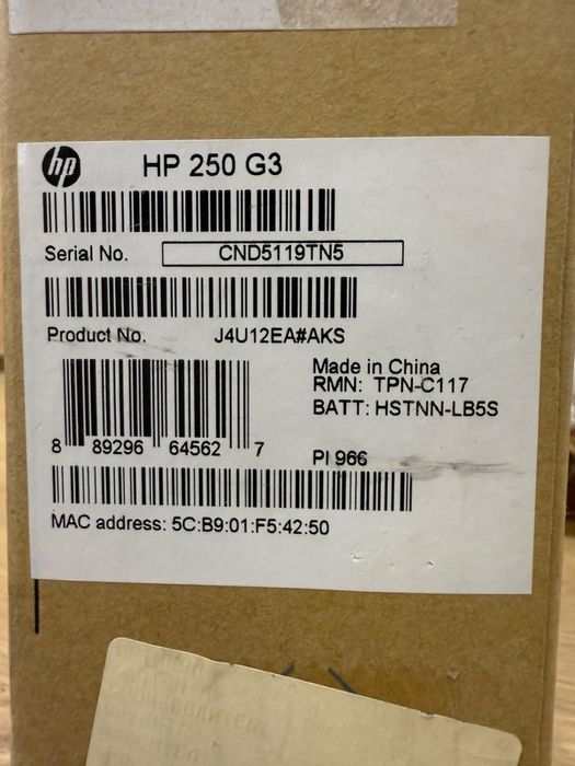 ЛАПТОП HP 250 G3, i3-4005U, 4 GB 1600 MHz, 1 TB + 240 SSD